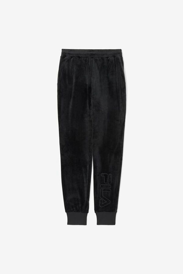 Fila Vinny Velour Men's Jogger Pants - Black,NZ 378-34695